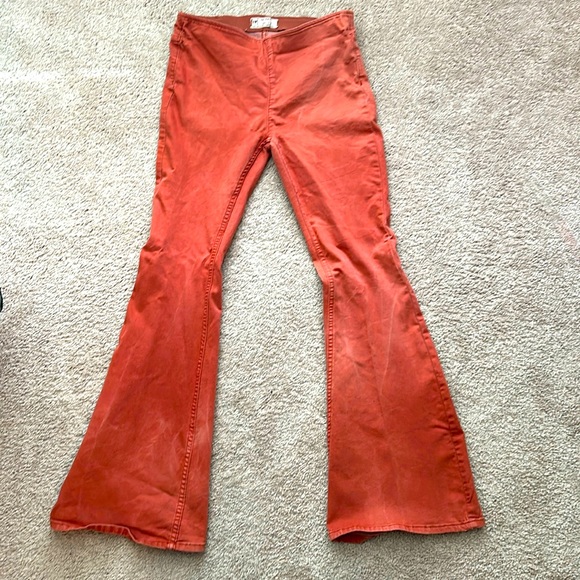 Free People Denim - Free people flare coral pink jeans